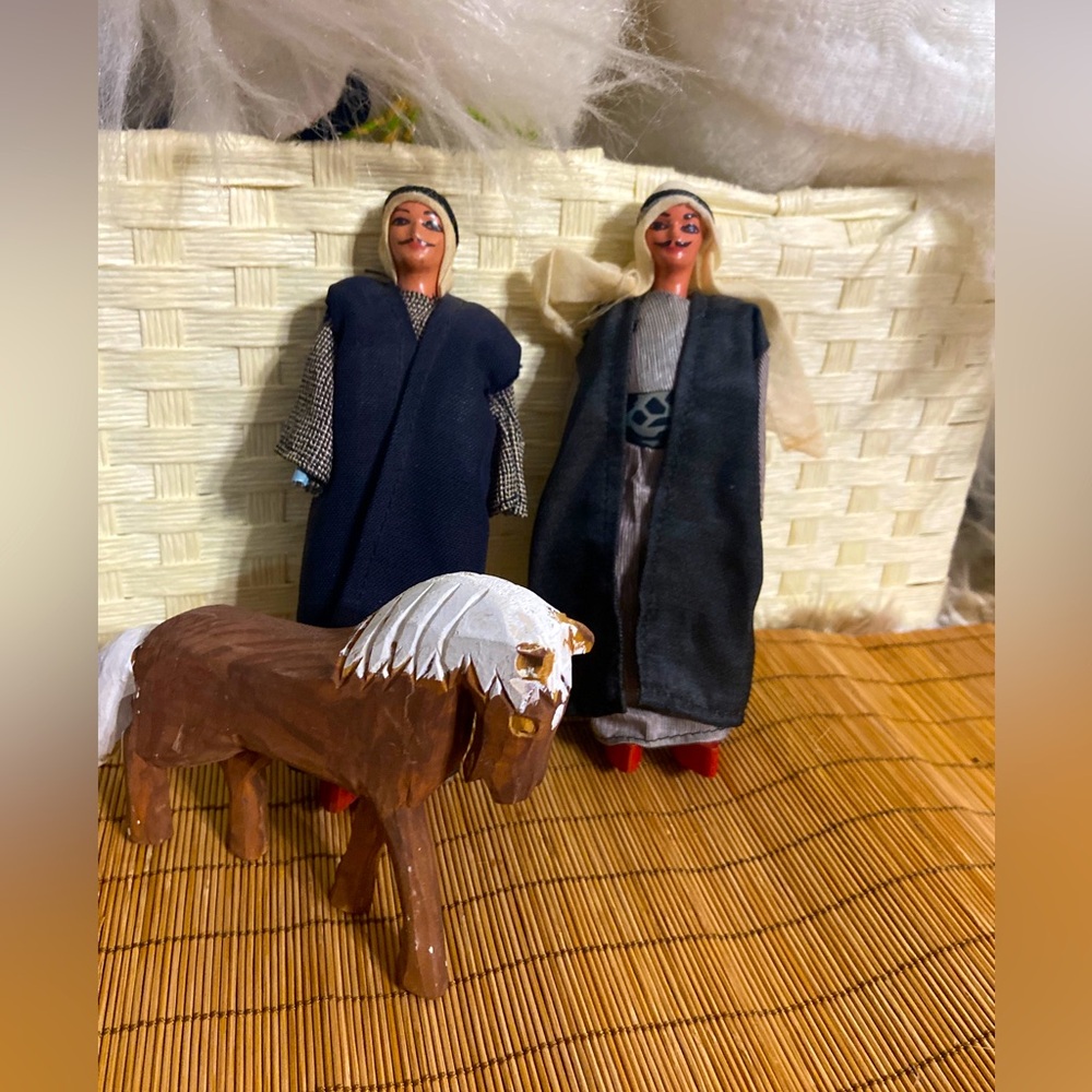 Lot of 3 Vintage Middle Eastern Arabian Dolls Hand Painted Collectibles Wood